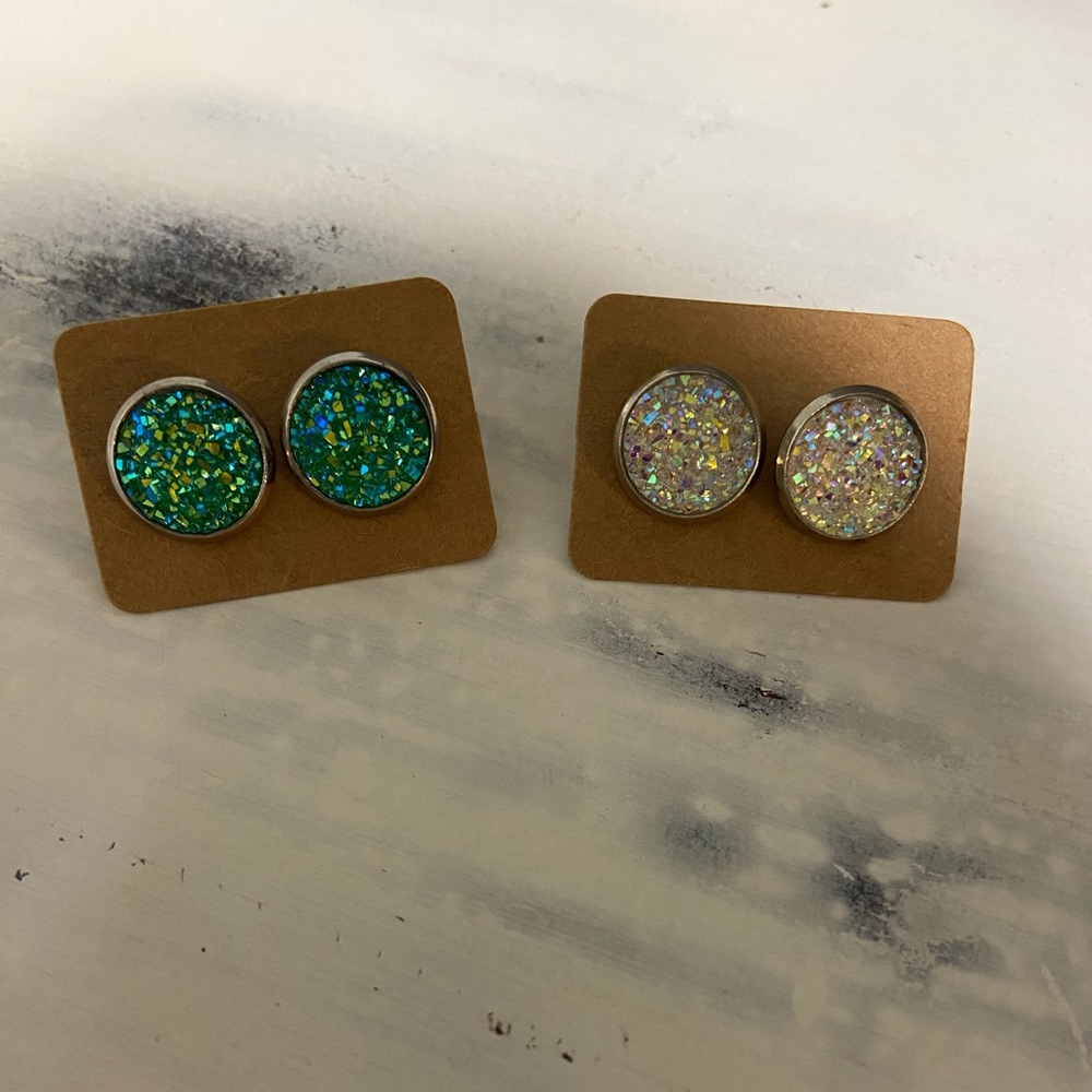 Druzy studs